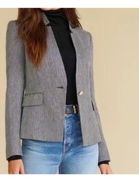 Veronica Beard Farley Dickey Jacket in a herringbone print